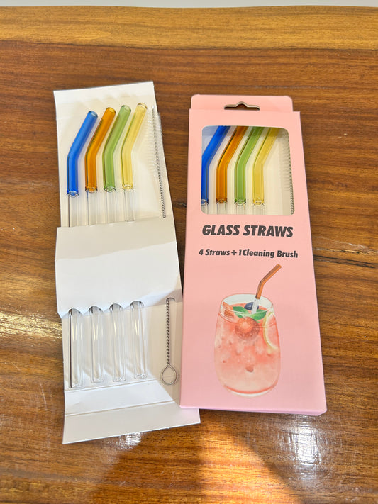 Rainbow Glass Straw 5Pcs