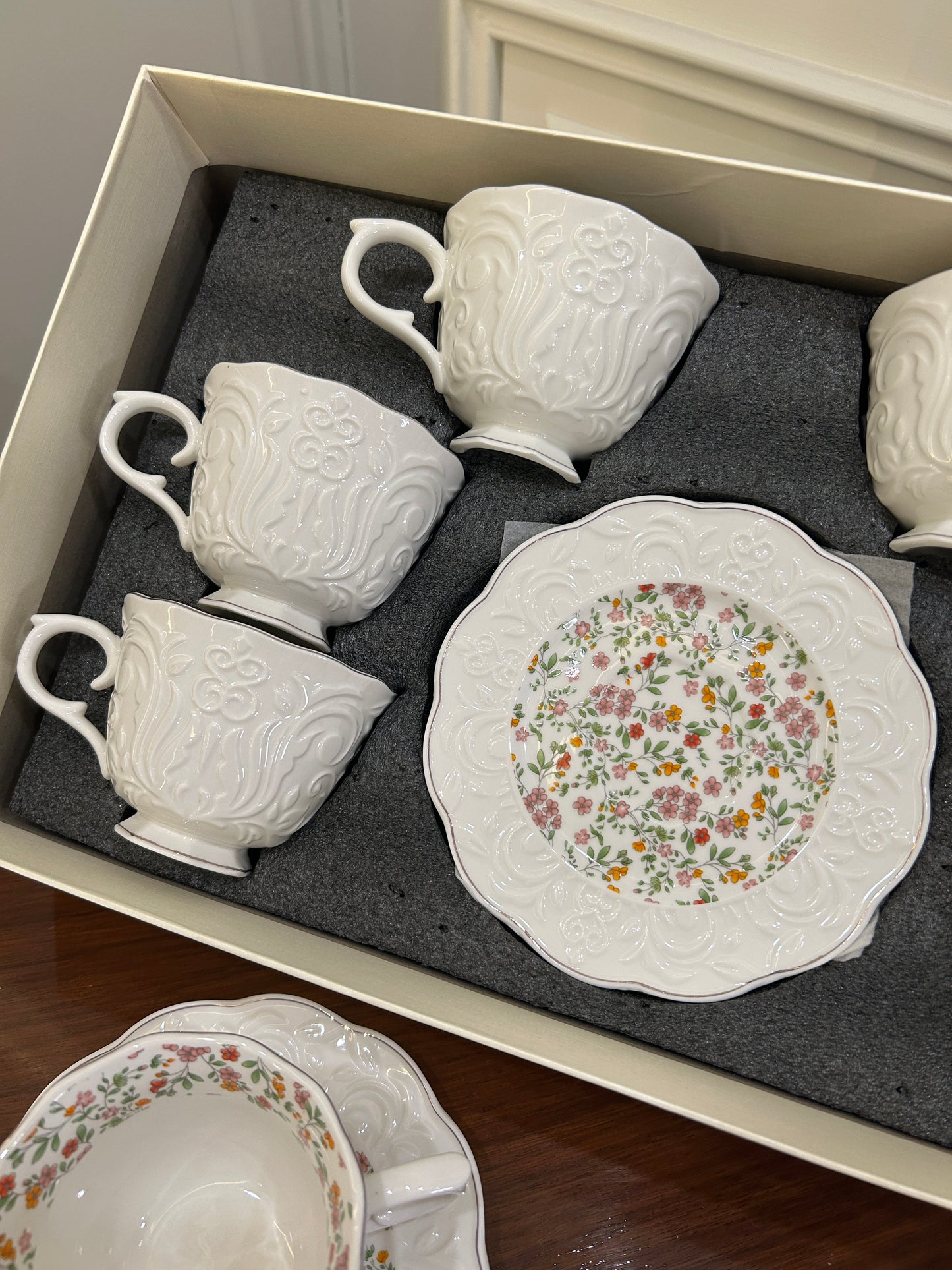 Premium Floral Cup Saucer Set 12Pcs