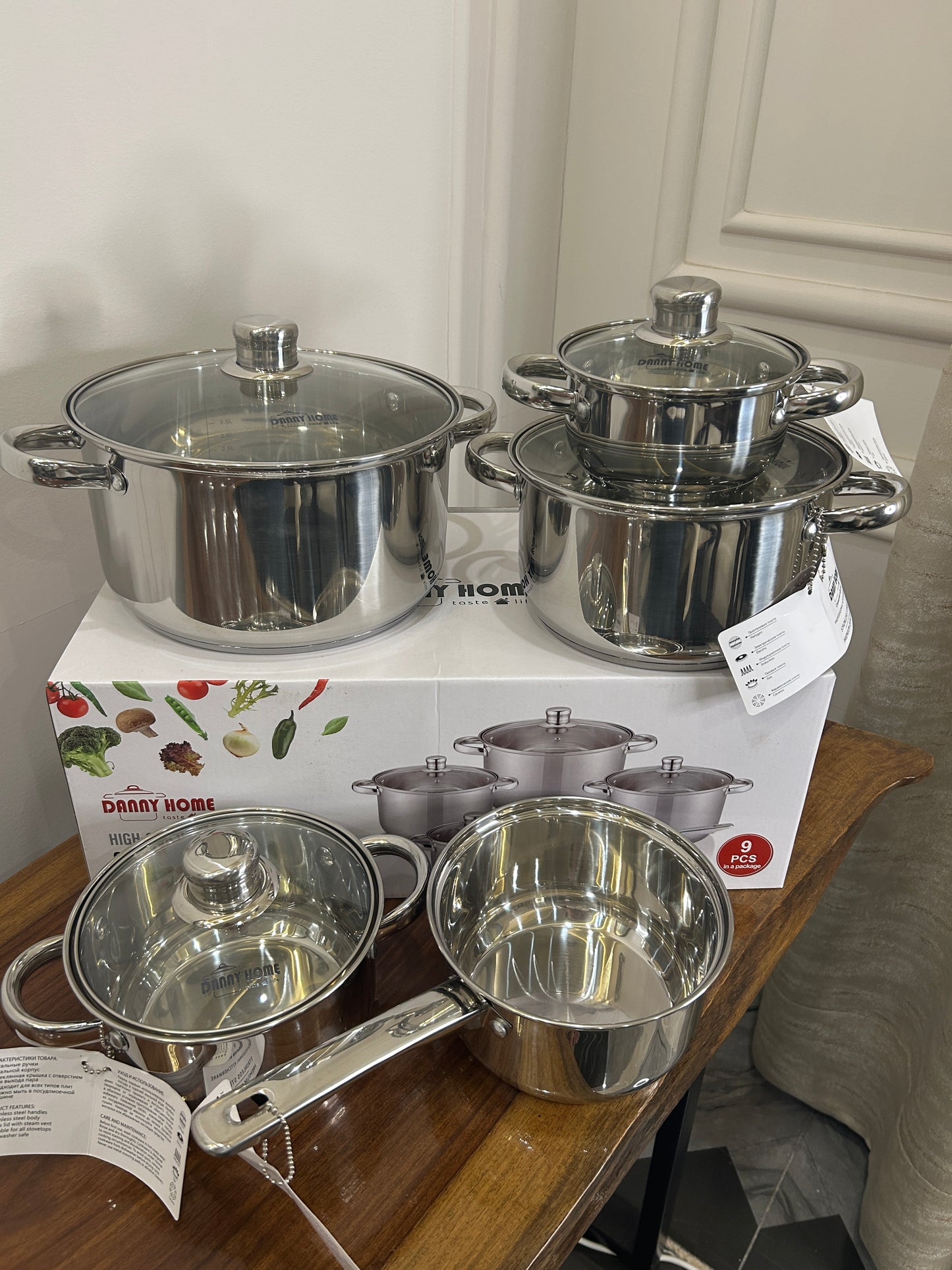 Danny Home Stainless Steel Cookware Set 9Pcs