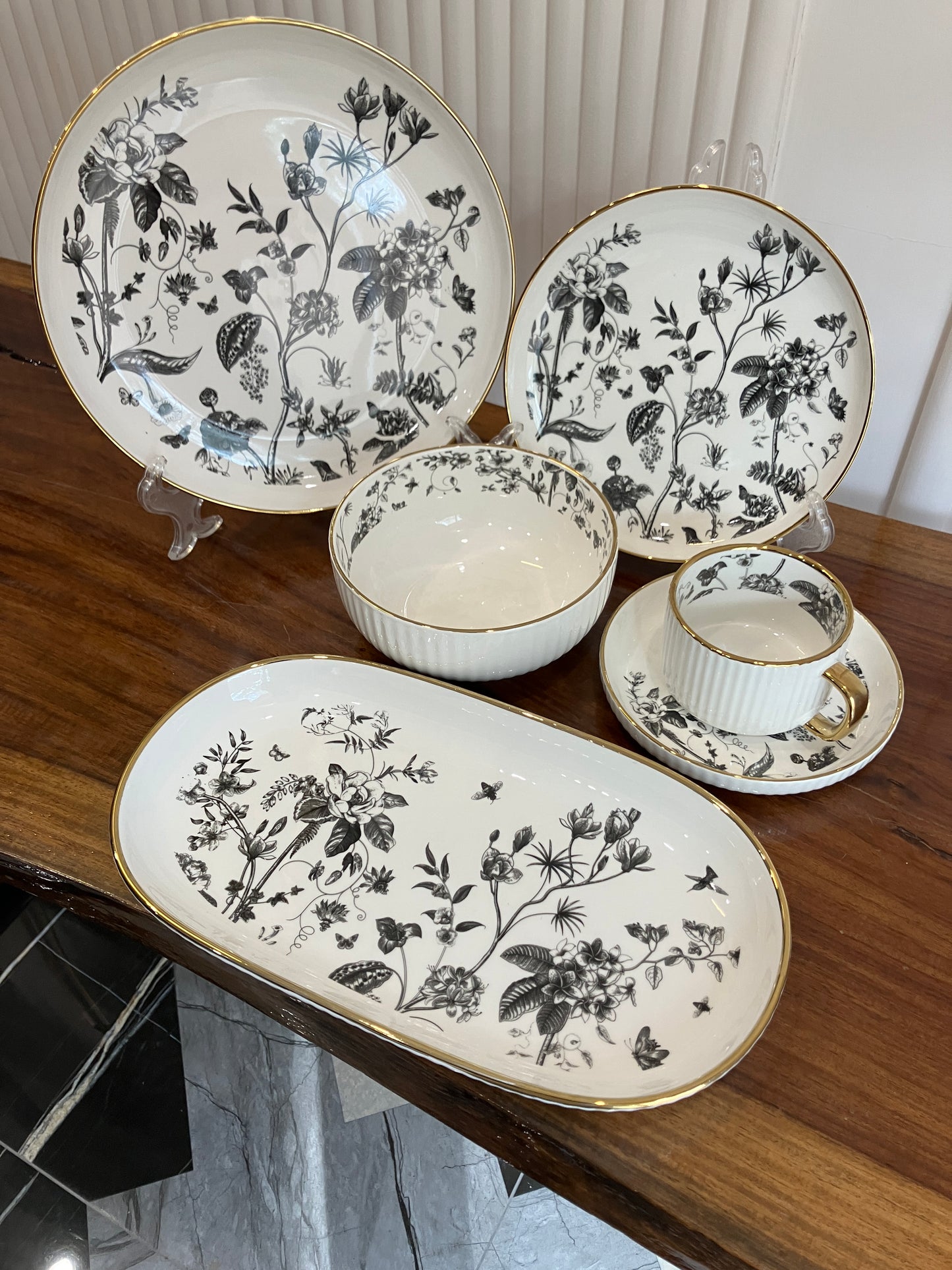 Danny Home Black Gold Breakfast Set 32Pcs