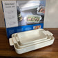 Danny Home White Porcelain Bakeware Casserole 3Pcs