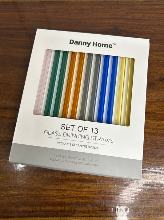 Danny Home Multicolour Glass Straw 13Pcs