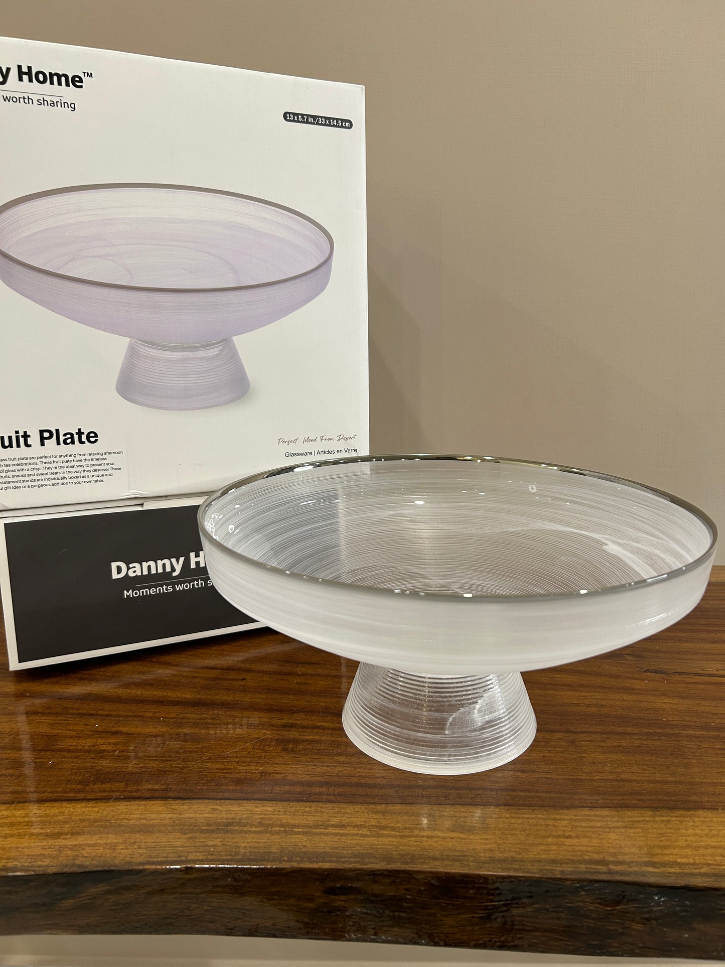 Danny Home Arctic Mist Glass Fruit Plate (Large)