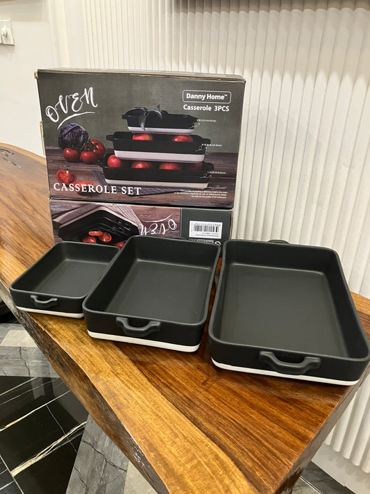 Danny Home Black Casserole Set 3Pcs