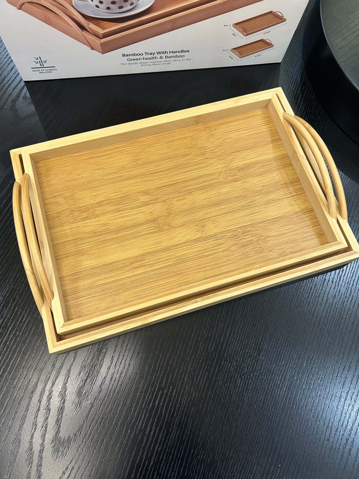 Danny Home Bamboo Tray Set 2Pcs