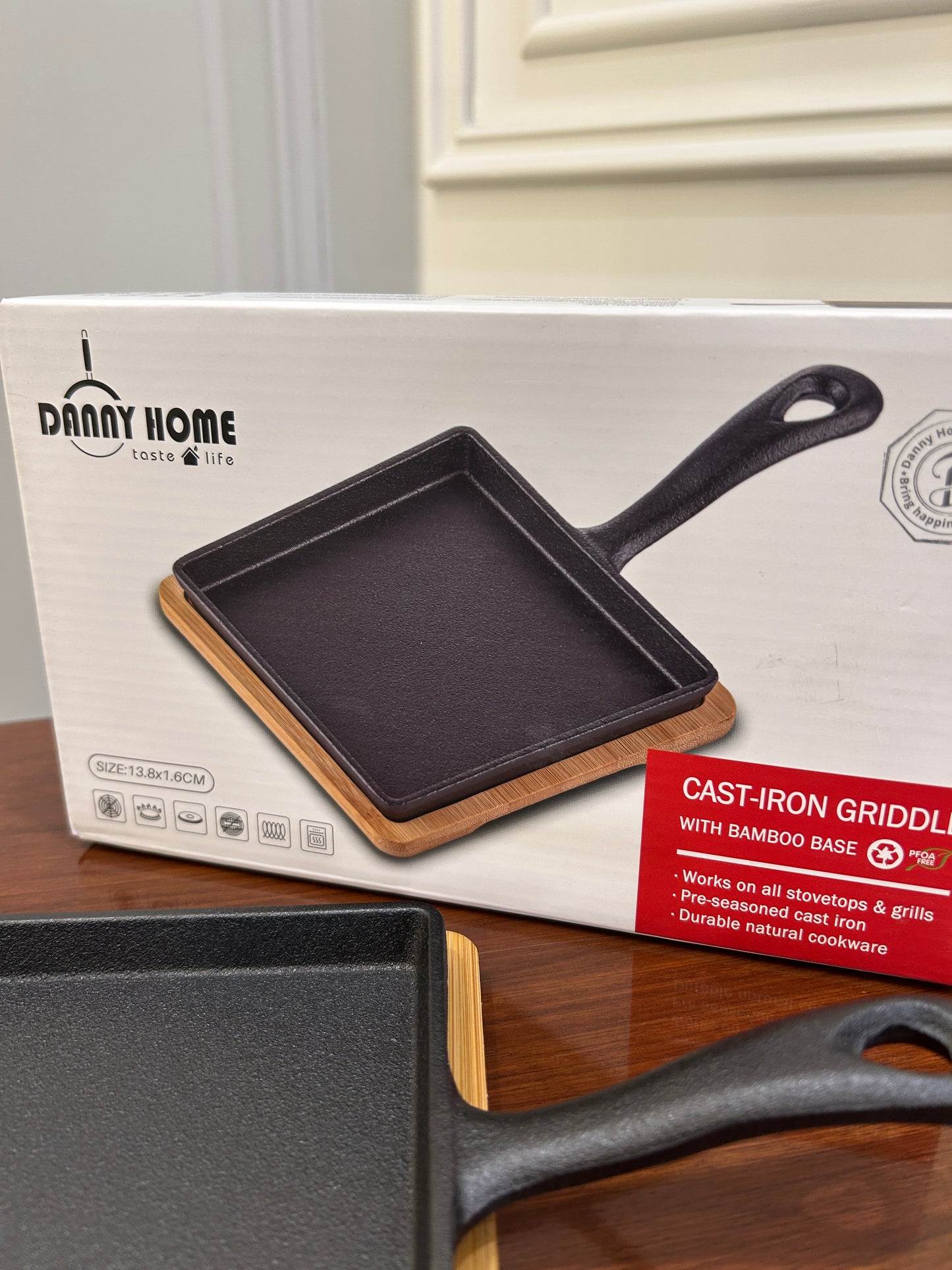 Danny Home Cast-Iron Skillet Square 1Pcs
