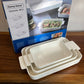 Danny Home White Porcelain Bakeware Casserole 3Pcs