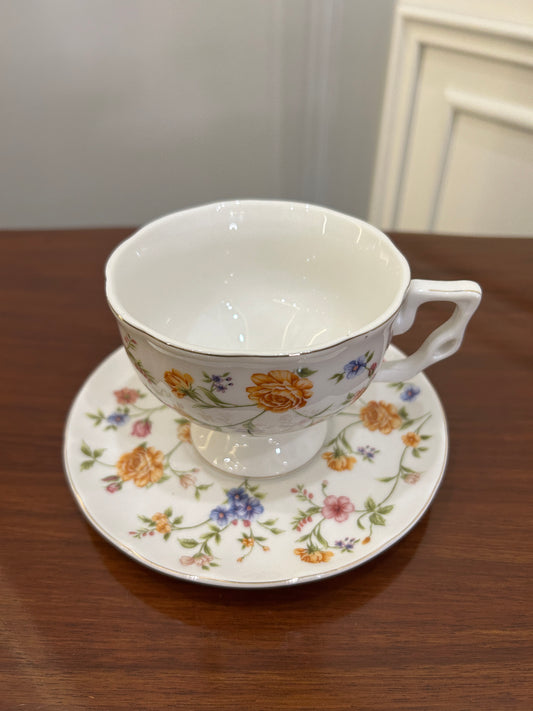 Premium Autumn Floral Cup Saucer Set 12Pcs