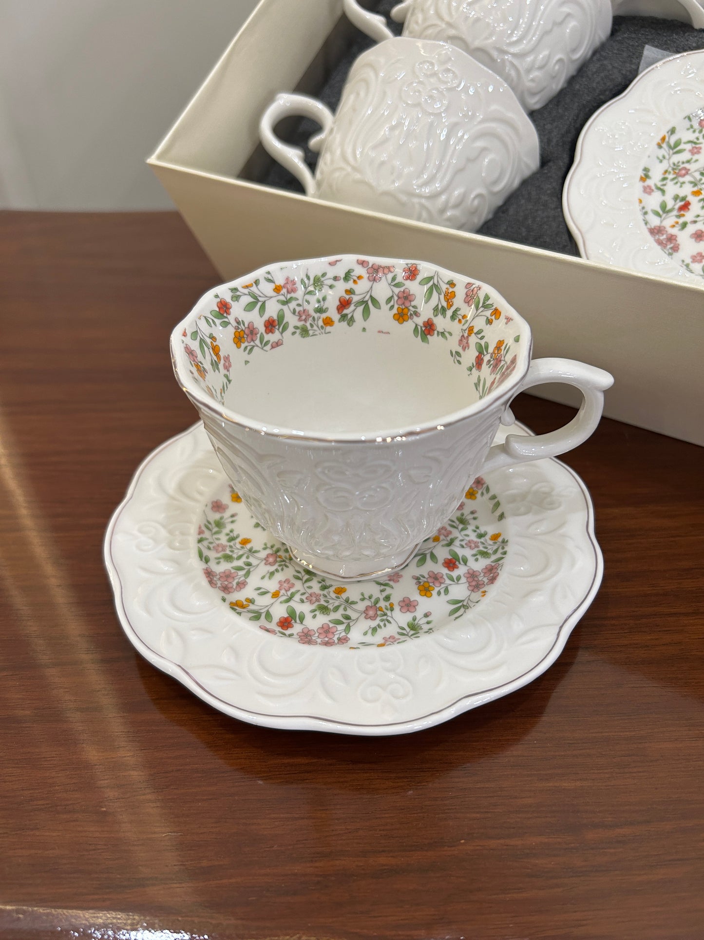 Premium Floral Cup Saucer Set 12Pcs