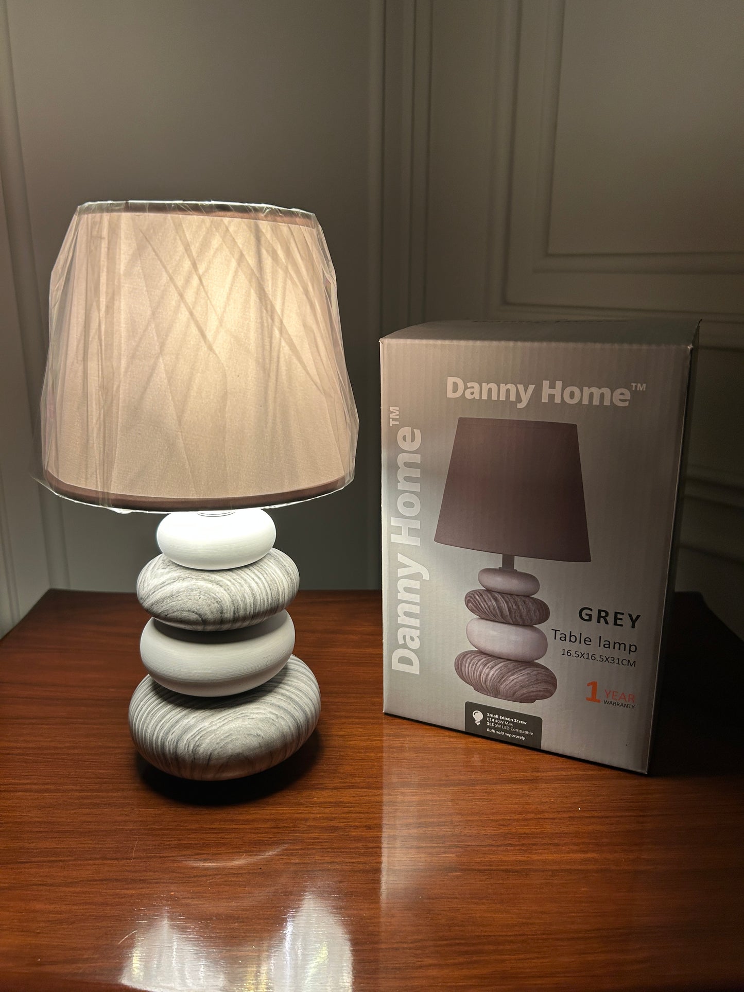 Danny Home Grey Stone Ceramic Lamp 1Pcs