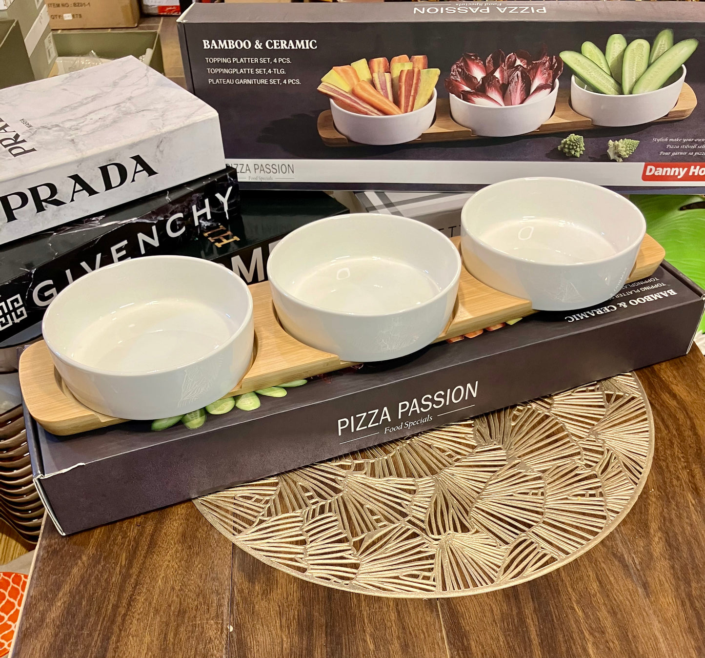 Danny Home Pizza Passion Topping Platter Set 4Pcs