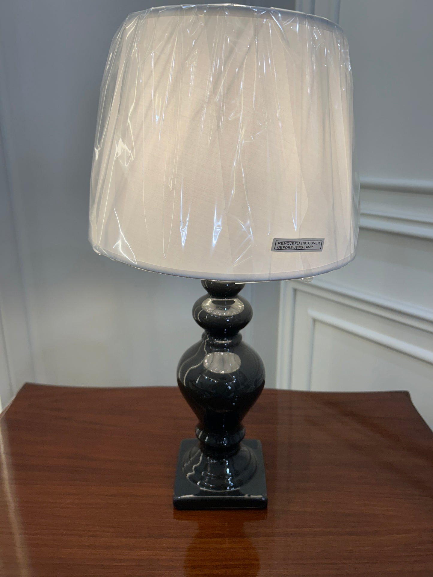 Danny Home Ceramic Dark Grey Lamp 1Pcs