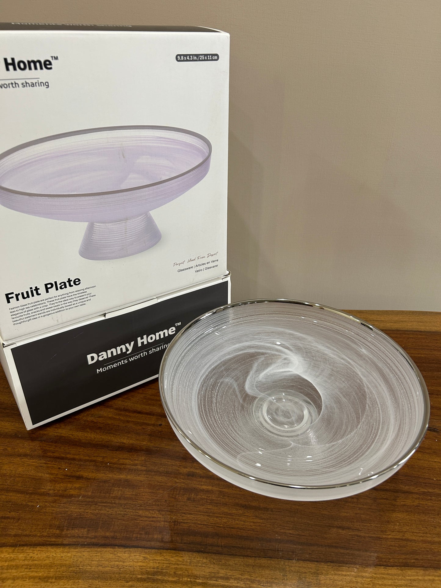 Danny Home Arctic Mist Glass Fruit Plate (Small)