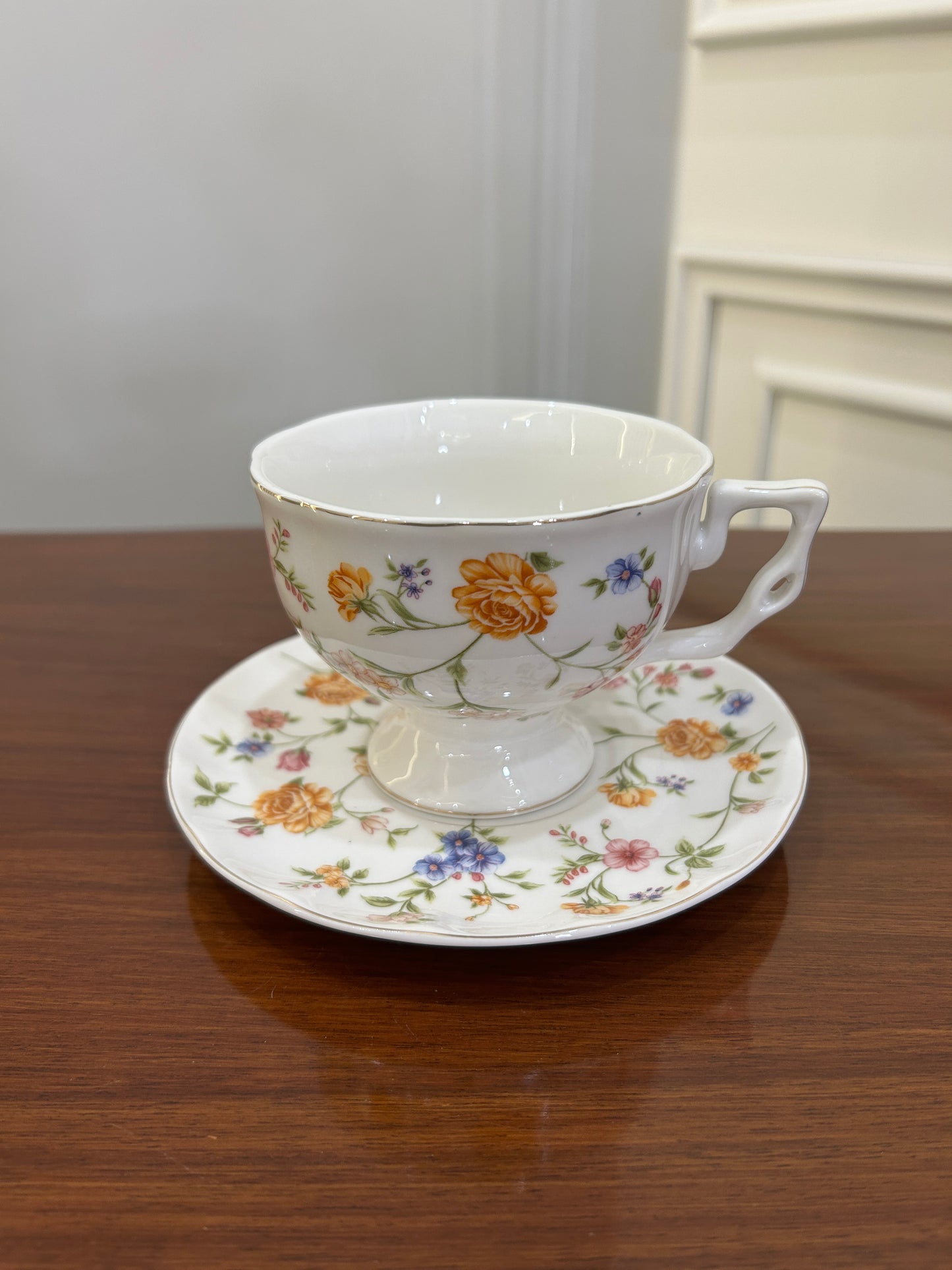 Premium Autumn Floral Cup Saucer Set 12Pcs