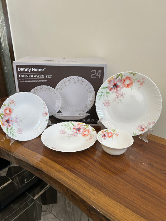 Danny Home Opal Plate Flower Set 24Pcs
