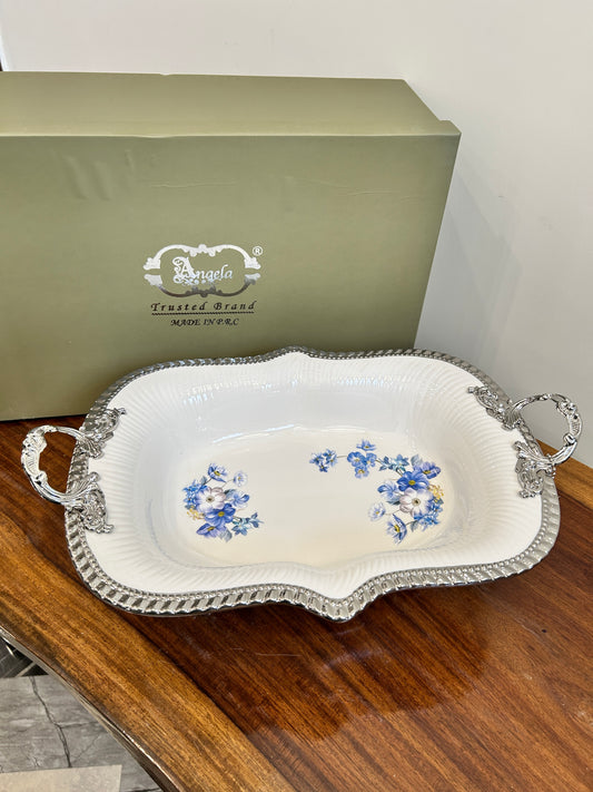 Angela Blue Rose Dish 1Pcs