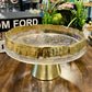 Golden Fancy Glass Platter Small