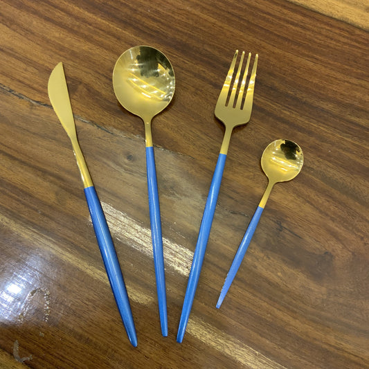 Golden Polished Cutlery Set 24 pcs